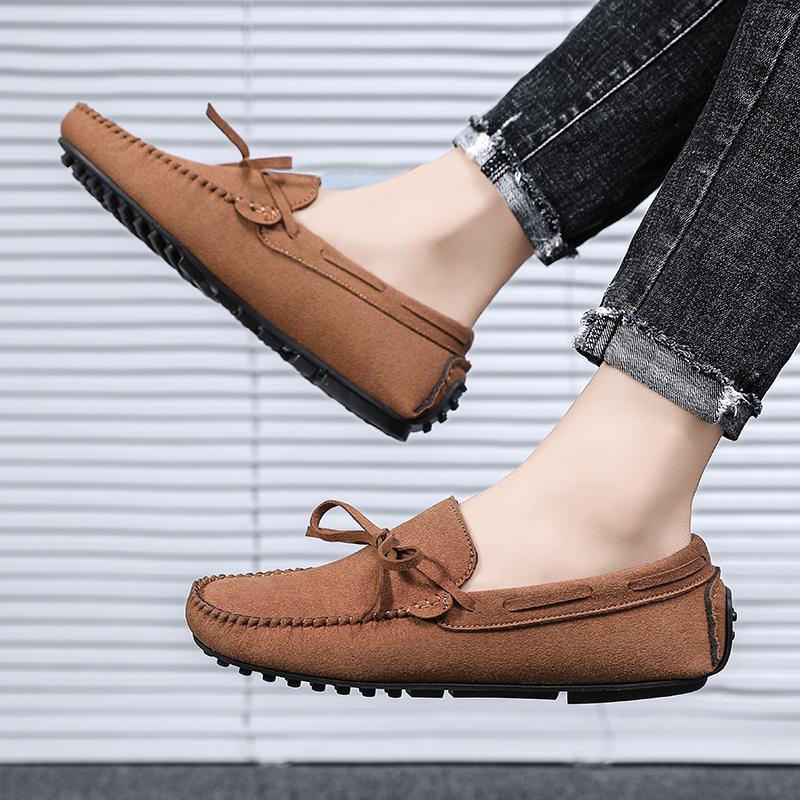 Fashion Trend Suede Men Casual Shoes Breathable Comfort Slip-on Mens Driving Shoes Fashion Men Lazy Shoes Luxury Brand Loafers Moccasins