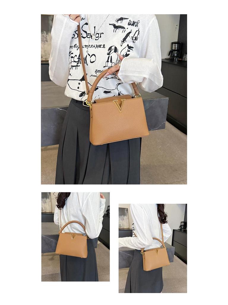 2025 Trendy V-Shaped Women's Handbag: Elegant Versatile Shoulder & Crossbody Bag