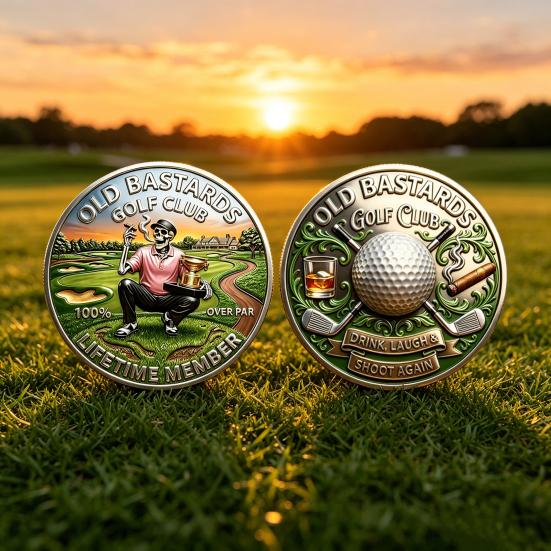 Commemorative Golf Coin Old Bastards Golf Club Member Coin Metal Badge