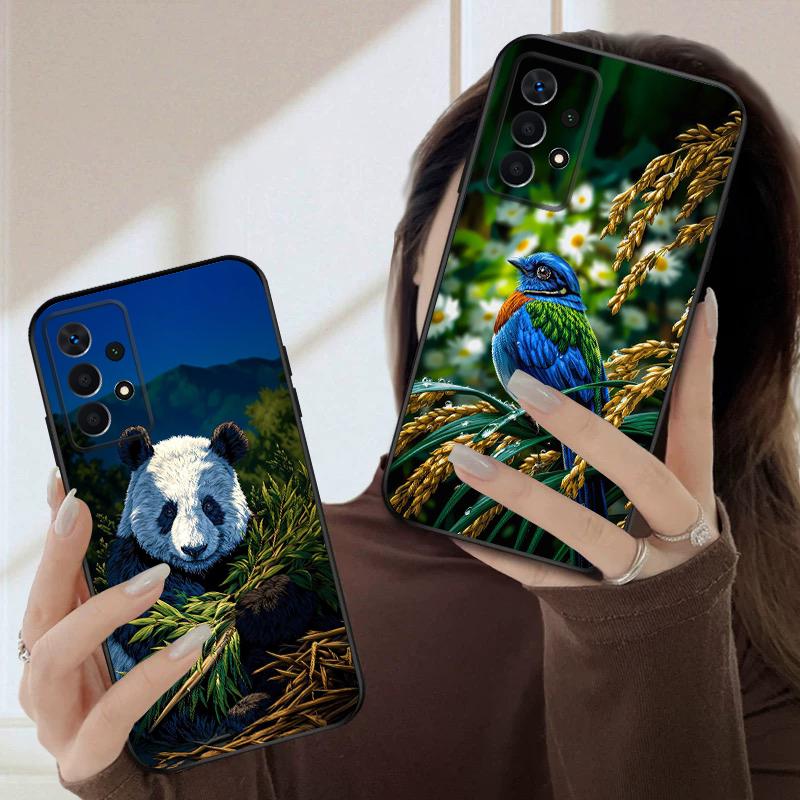 Cute Tiger and Bird For Samsung A03 Core A04 05 06 12 14 15 16 22 23 Galaxy 25 26 4G 34 35 52 53 56 71 73 90 5G Soft Phone Case