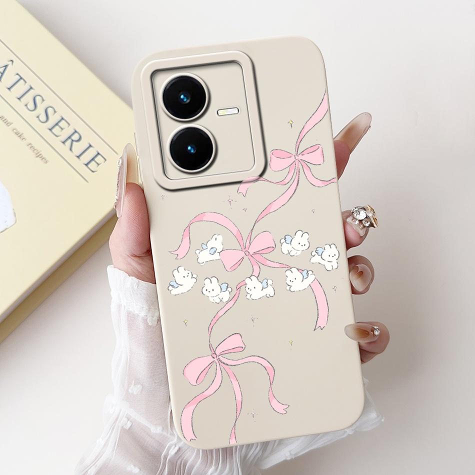 For Vivo Y22 Y22s Y22t Phone Case Vivo V2206 V2207 Y22 Y22s Y22t Elegant Floral Cat Painted Soft Silicone Shockproof Cases