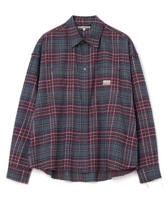 MILLO ARCHIVE Side Opening Flannel Rough Shirt [Burgundy Blue]