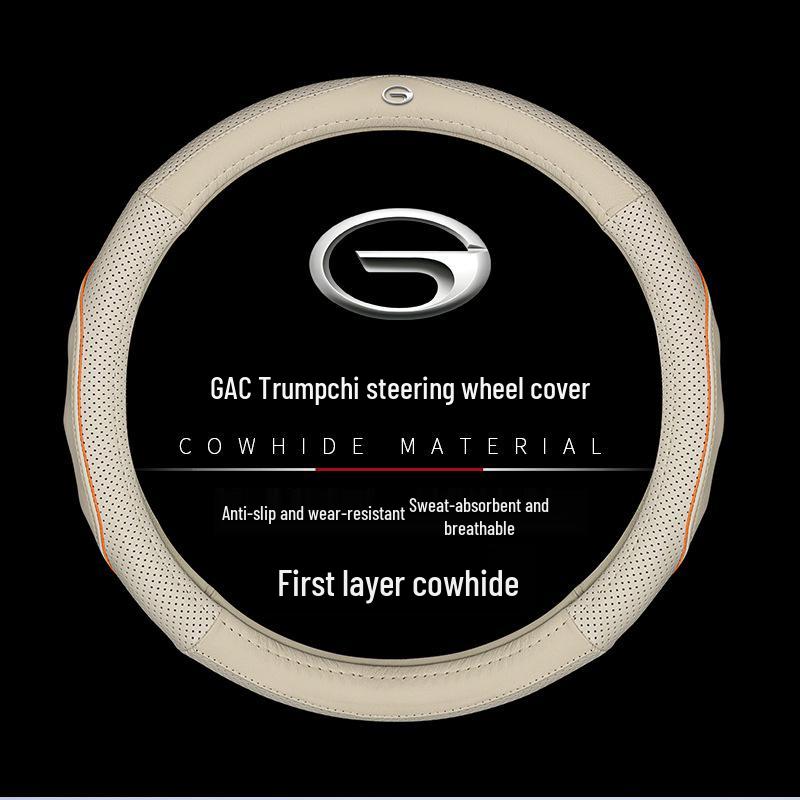 Genuine Leather Steering Wheel Cover for GAC 21 GS84M8M6GS53GA4 Aion V S ME580