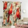 2D Flat Printing  JIT 2pcs   Curtains (Without Rod) Cardinal Blossoms(1) Popular Fashionable Curtains Durable 100% Polyester