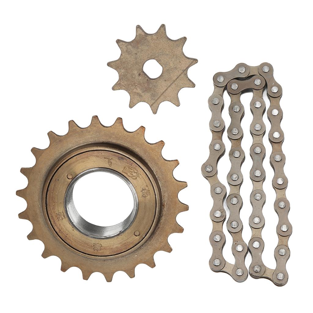 Electric Bike Sprocket Chain Set with 410 Gold 11T H Hole Sprocket 38 Links Chain 22T Flywheel Kit