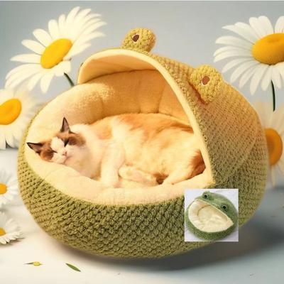 New Pet Nest Frog Series Cat Nest Dog Bed Warm Dog Nest Autumn and Winter House Nest Pet Supplies