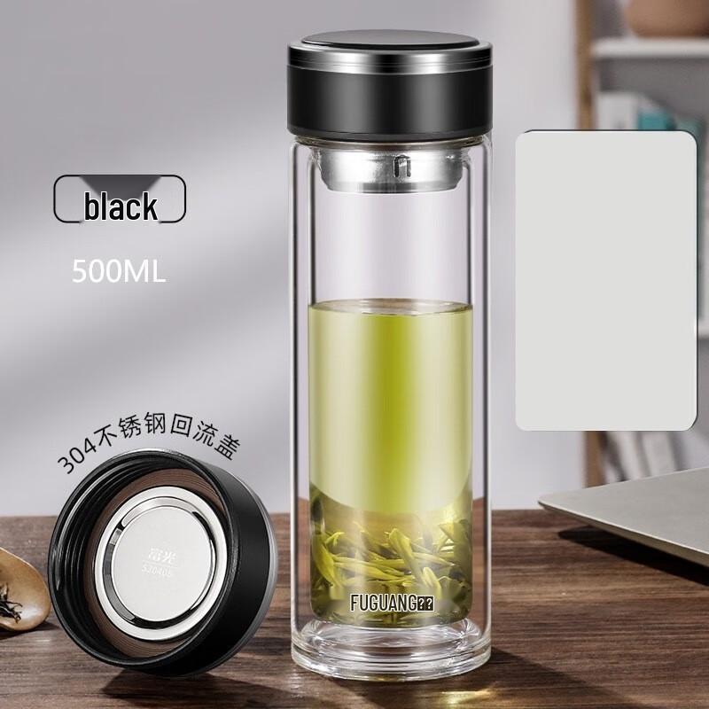 Fuguang Portable Large Capacity Glass Water Bottle with Lid