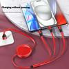 For VW 3In1 Retractable 100W Fast Charge Cable For iPhone USB Type C/Micro For Volkswagen VW R-line GTI R Polo Golf Passat Tig