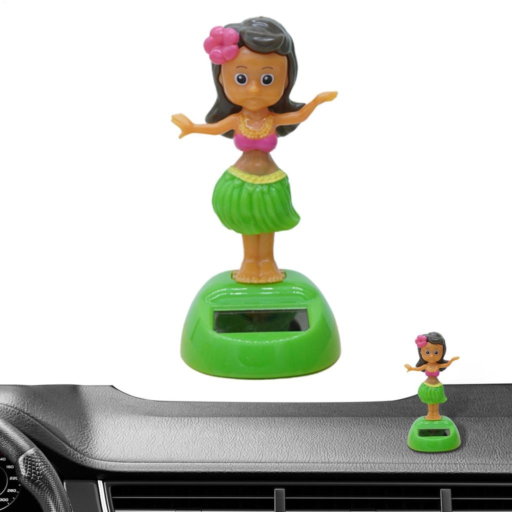 Pzuryhg Fun Solar Dashboard Decorations, Girls Solar Dashboard Ornaments, Hawaiian Girl Shaking Bobblehead for