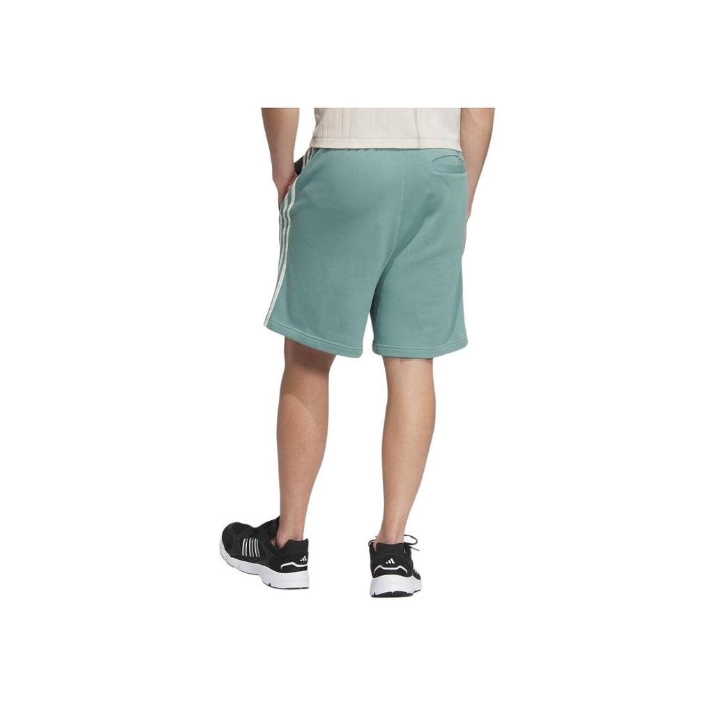 Adidas Solid Color Logo Drawstring Casual Shorts Men Bottoms Green JI6843
