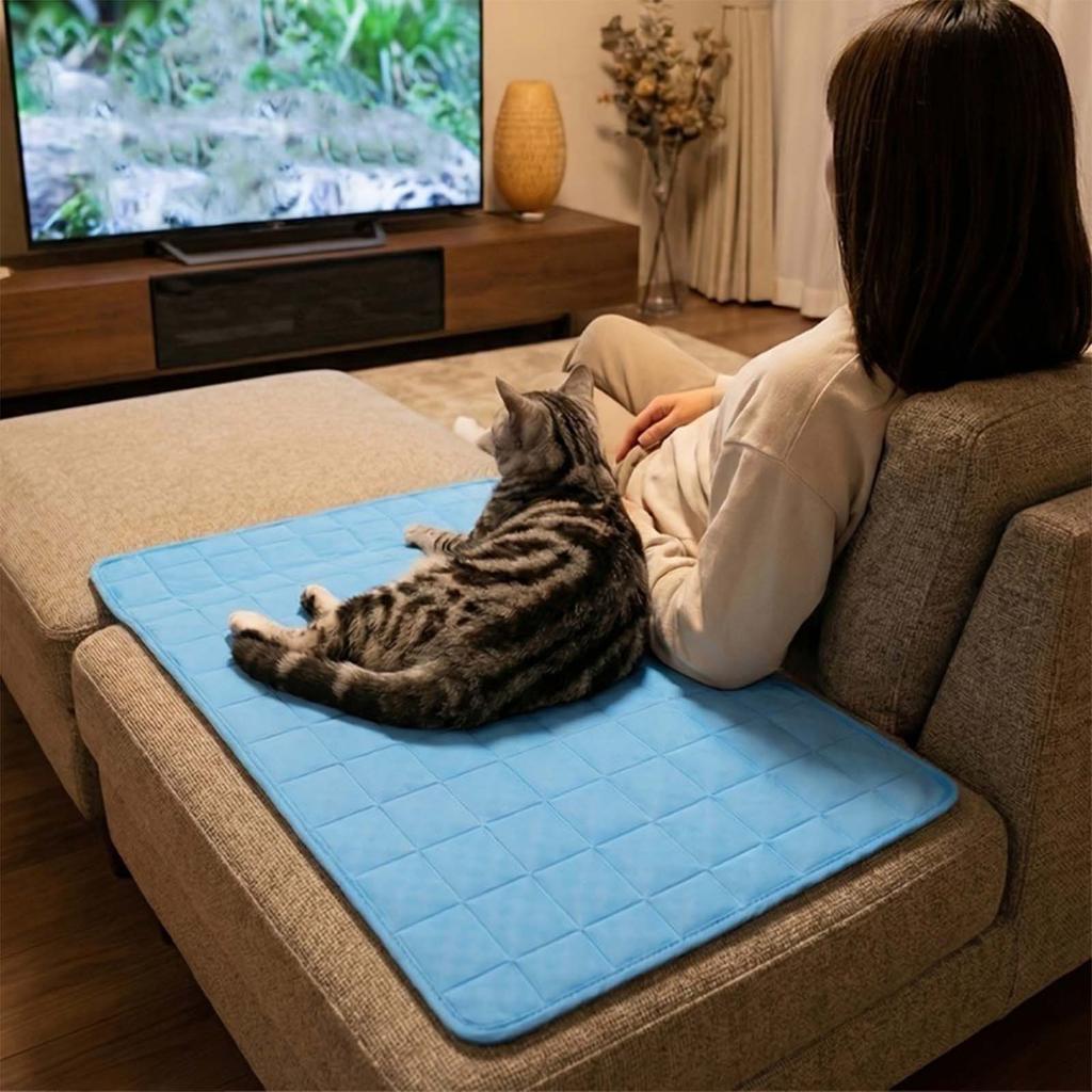 Pet Cooling Mat for Dogs and Cats Non-Toxic Gel Pad Reusable Cooling Sleeping Pad for Pets Indoor Outdoor Use Portable and Lightweight