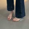 Niche Silver Wedge Heel High-heeled Sandals Women's Shoes 2025 Summer New Models with Skirts Fairy Nude Roman Sandals