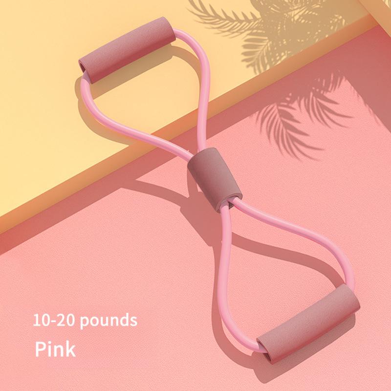 Achtförmiges Seil Widerstandsband Rückenschönheit Yoga Trainingsgerät Elastischer Schlauch Brustexpanderband Frauen Rücken Fitnessgerät Solide