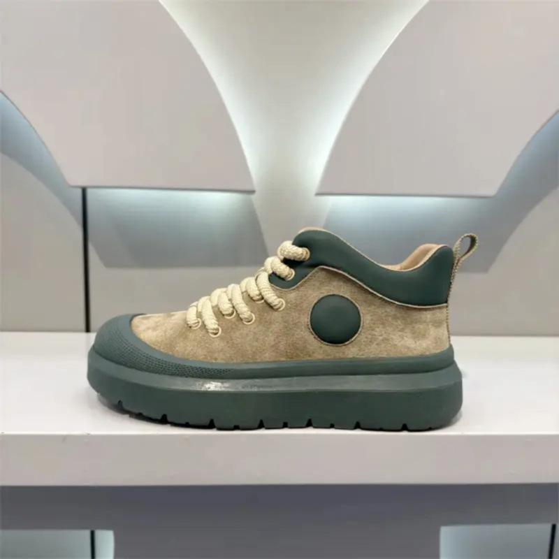 Autumn and winter new leather high-top casual shoes single-lining shoes thick-soled heightening Martin short boots