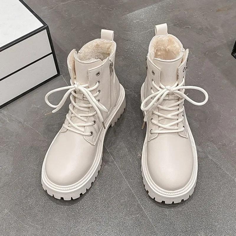 Fashion 2024 New Korean Fashion Casual Knight Autumn Biker Boot Platform Short Thick Bottom Black Ankle Boots Woman