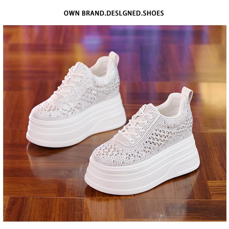 

Mesh shoes women s new spring 8 women s shoes thick sole inner height increase round head casual dad 39 срібний