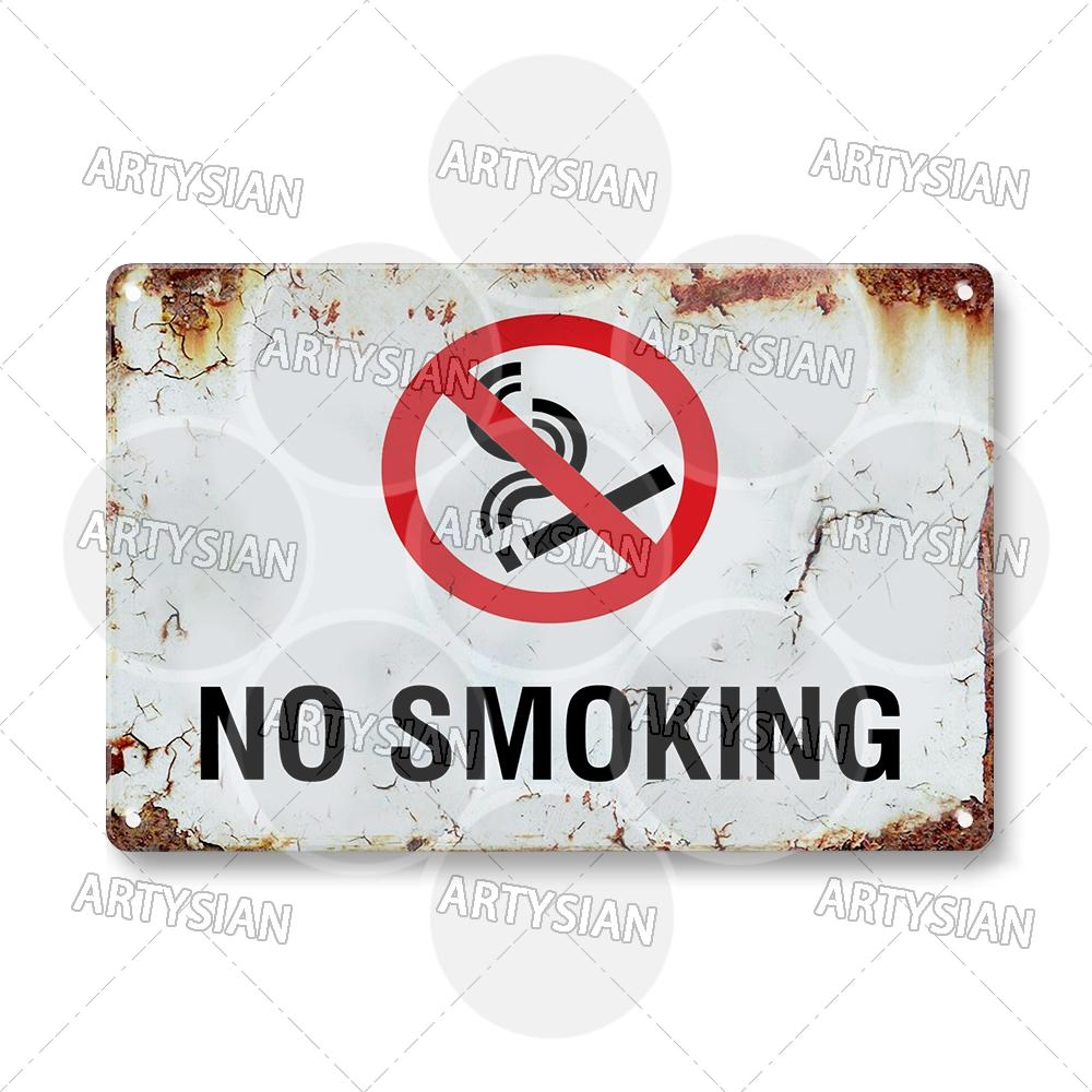 Винтажная металлическая табличка «Не курить» Табличка «Не парить» Запрещающий знак Предупреждение о зоне, свободной от курения Нет открытого огня Место для курения 20x30cm