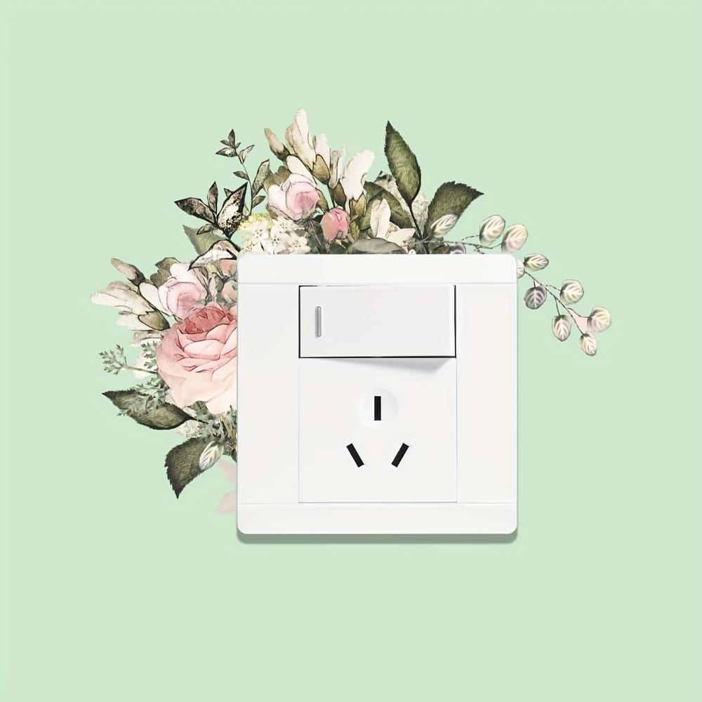 Leaf Green Flower Switch Stickers Bedroom Living Room Kitchen Plants Wall Sticker Removable Vinyl Decal DIY Home Decoration