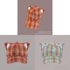 Cotton Checkered Cat Ear Embroidered Baseball Cap With Sun Protection For Women