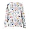 Damenmode, lässig, langärmelig, bedruckt, Rundhalspullover, Top-Bluse