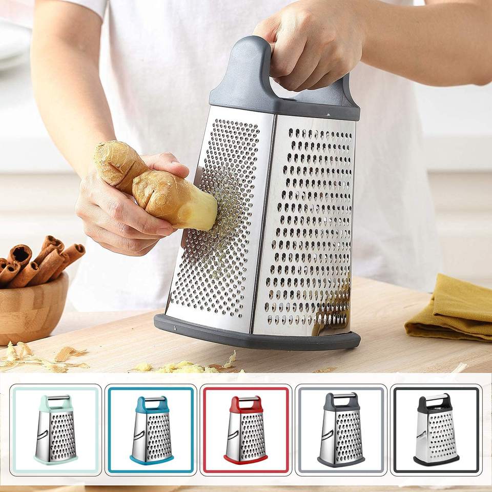 Wholesale 4 Sides Stainless Steel 8 Inch Cheese Grater Vegetable Slicer Multi-functional Stainless Steel 4 Side Grater