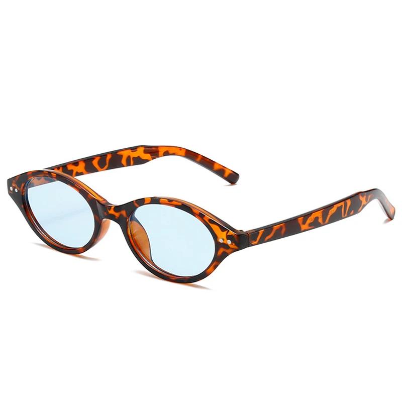 Nowe Małe Owalne Okulary Przeciwsłoneczne Damskie Retro Kolory Cukierkowe UV400 Męskie Modne Nity Okulary Przeciwsłoneczne