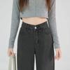 Women's High Waist Plush Wide-Leg Jeans: Thick, Loose, and Versatile for Spring, Autumn, and Winter.
