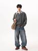 Vintage Style V-Neck Faux Two-Piece Men's Winter Sweater - Trendy Loose Knit Polo
