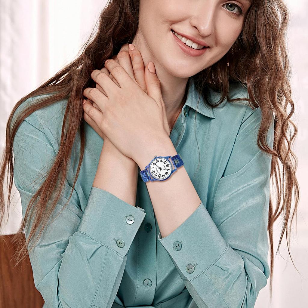 Cute Antique Analog Watch for One Size Fits Stainless Steel Simple and Stylish Quartz Watch Perfect Gift for Day Women Waterproof, Most, Strap, -