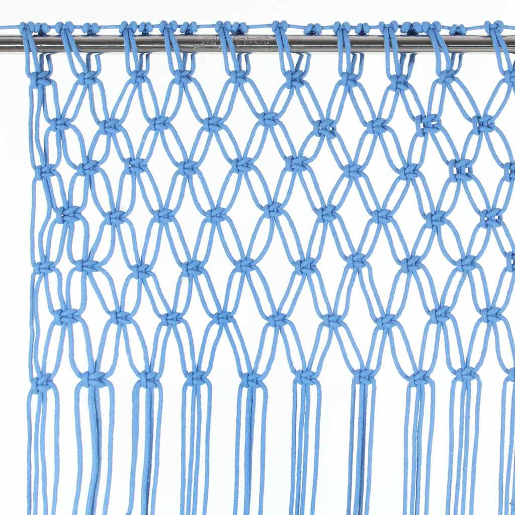 Macrame Curtain Blue 140 x 240 cm Cotton