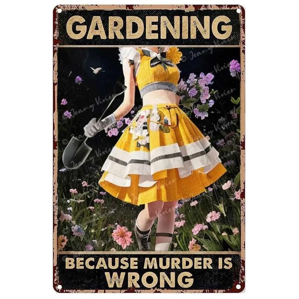 Because Murder Is Wrong Retro Garden Metal Tin Sign Wall Decoration Home Garden Bar Coffee Club Bar Retro Poster Square