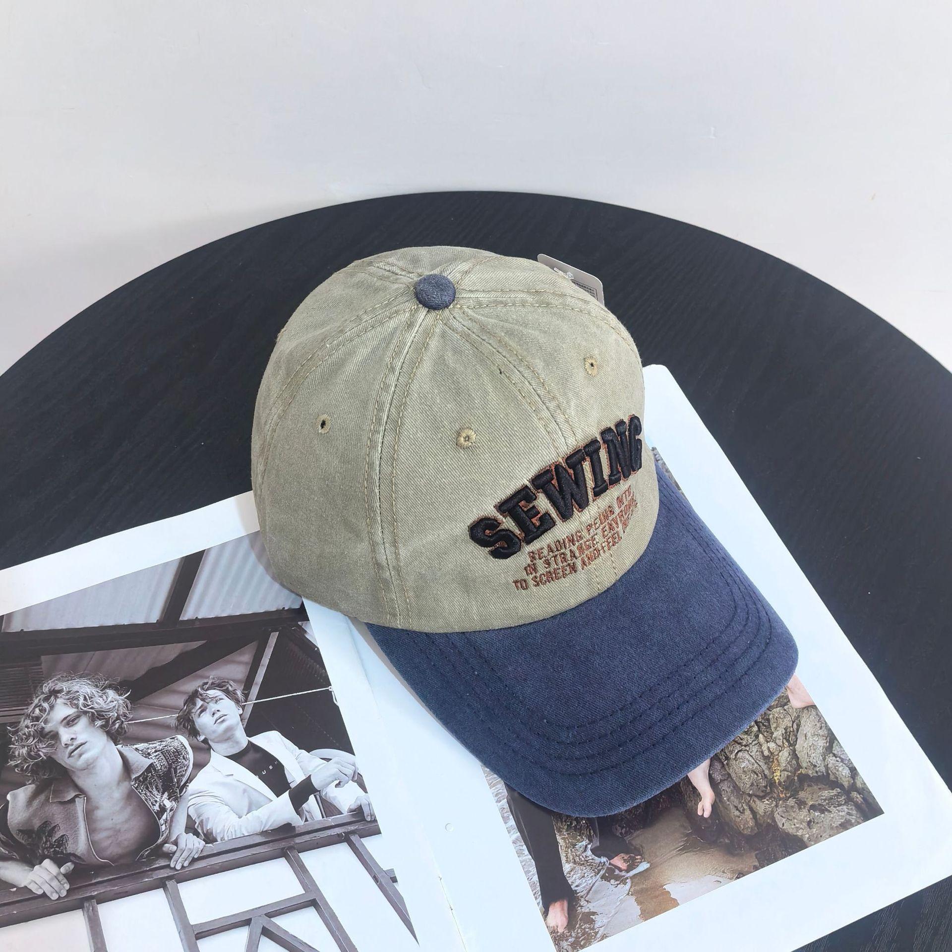 

Повседневная бейсболка с солнцезащитным кремом для мужчин и женщин, модная брендовая универсальная кепка с системой водоснабжения, ретро-вышивка, старая шляпа от солнца M（56-58cm）