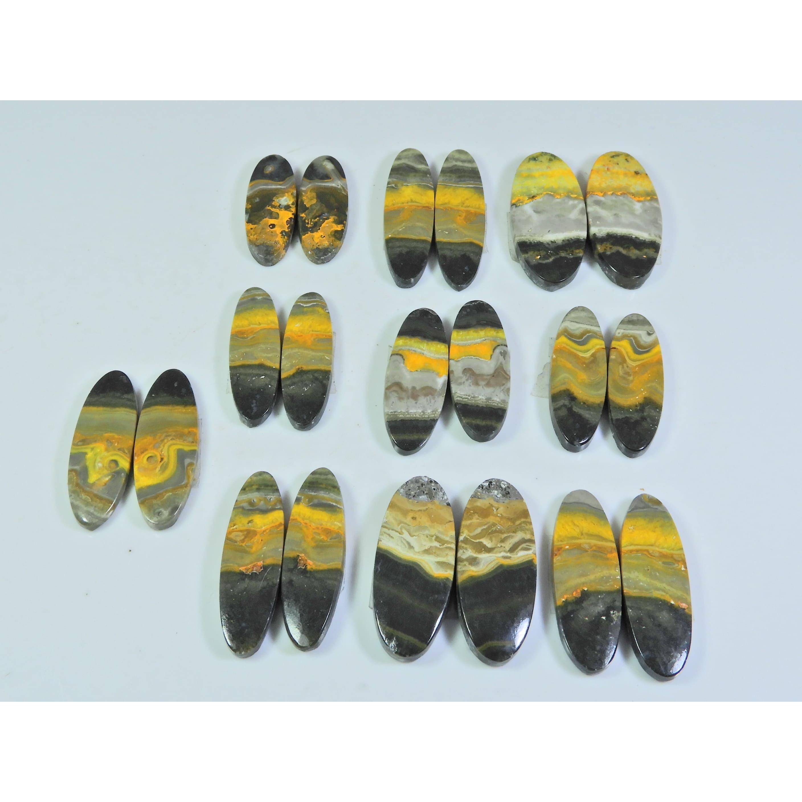 

9X24-13X31ММ Натуральный Яшма Шмель Пара Овальный Кабошон Драгоценный камень 10Пар/Лот C-134