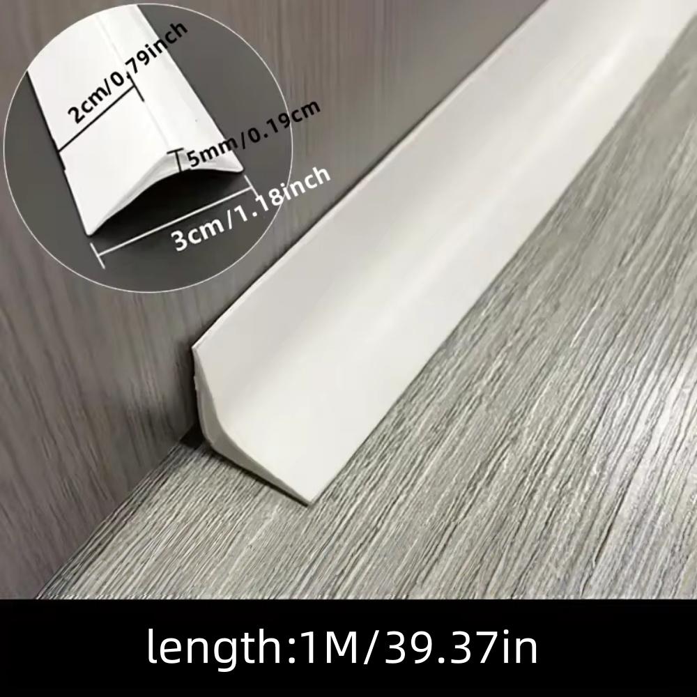 1pc 1M/39.37in Floorinner Corner Strip Self-Adhesive Wall Corner Molding Linetriangular Edge Tape Skirting Line Caulk Decorative