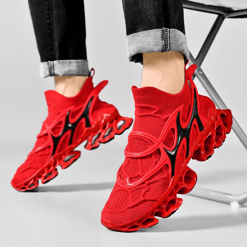 Men's Blade Type Shoes Breathable Shock Absorption Running Shoes Non-Slip Shoes For Jogging Tennis Gym Casual Walking Sneakers