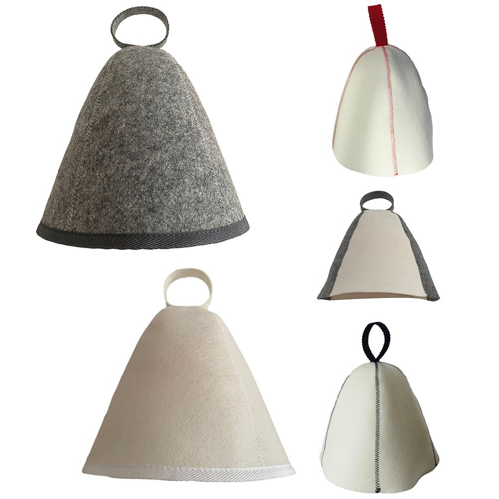 1pc 23x35cm Wool Felt Sauna Hat Hair Head Protection Anti Heat Spa Sauna Hat Cleaning Cap Keep Warm Sauna Hat Bathroom Parts