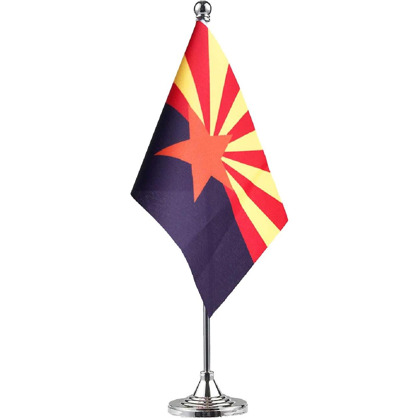 GentleGirl. California State flag Californians CA Flag, Small Mini California State flag Desk Flag stick Office Table Flag on Stand Base,Festival Arizona