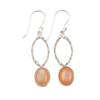 Rare Peach Moonstone Gemstone 925 Sterling Silver Handmade Jewelry Earrings 2" EE-87-29