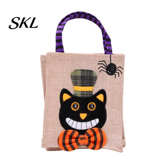 Festive Halloween Candy Holders Trick or Treat Bags, Kids Non Woven Pumpkin Ghost Biodegradable Bags Tote, Reusable Goodie Spooky Party Favor Gift for