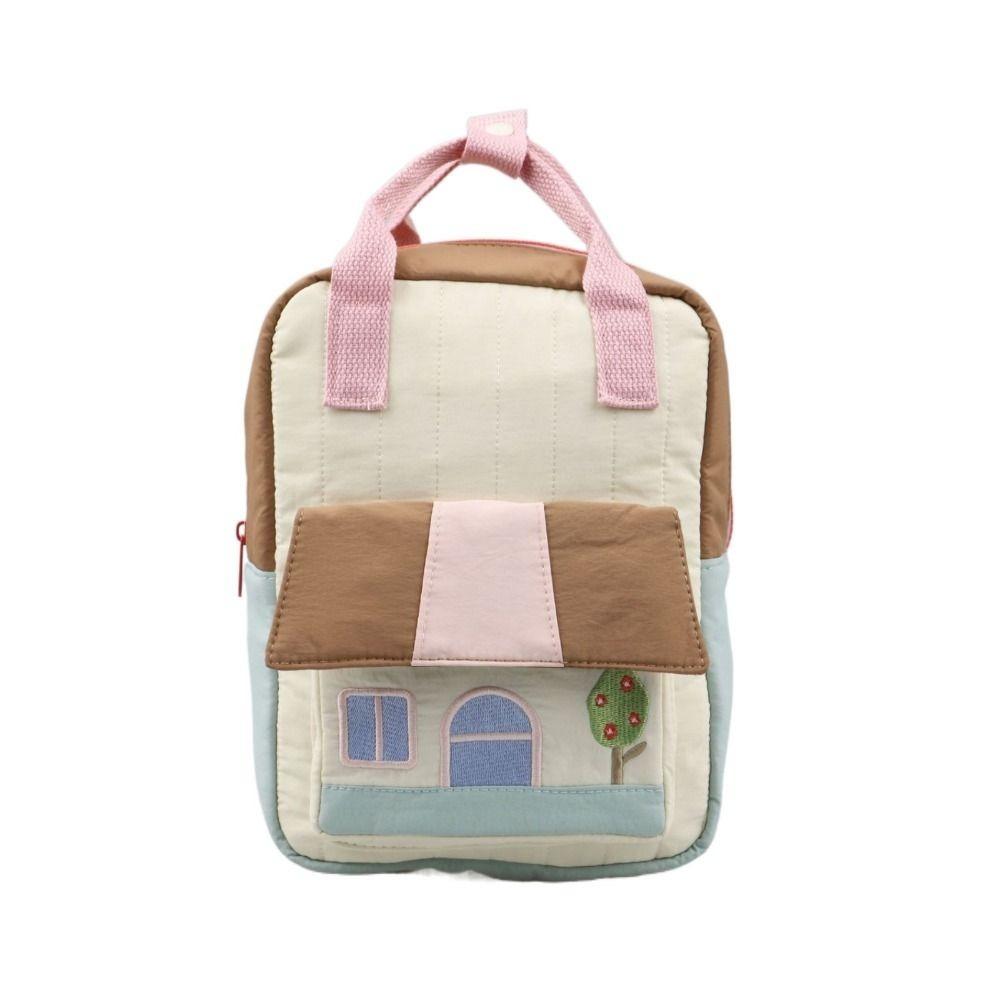 

Lightweight Students Backpack Tree House Embroidery Large Capacity School Bag Versatile Cute Travel Backpack for Girls Toddler