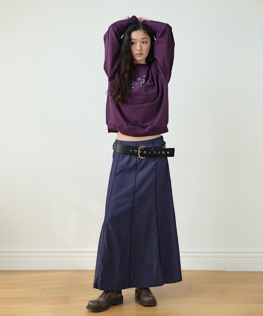 Hombadittingjeu Classic Panel Midi Skirt (Navy)