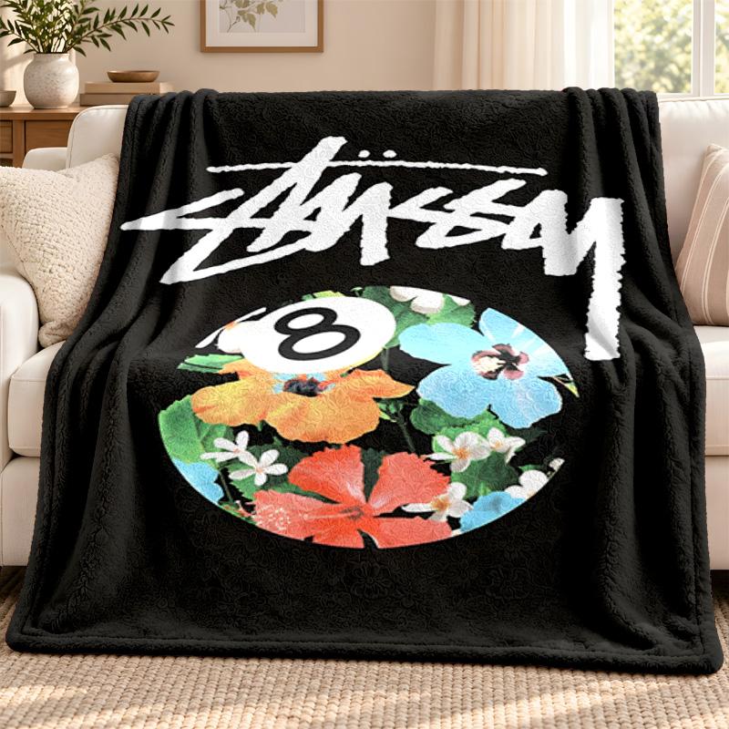 8ball Blanket Flannel Blanket Soft Cozy Plush Throw for Sofa Bed Lightweight Home Decoration Outdoor Camping
