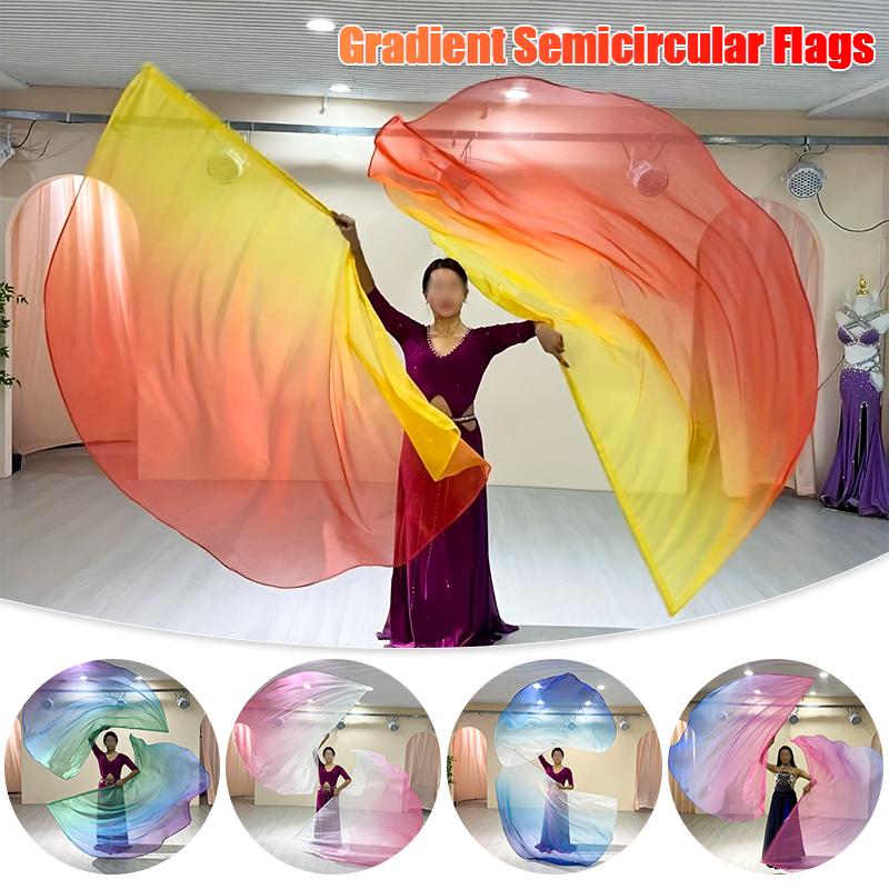 1PC Vibrant Gradient Fan Scarf Fitness Guard Flag Praise Dance Flags Vibrant Dancewear 190x140cm