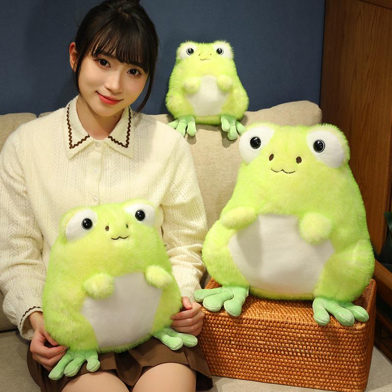 Cartoon Cute Frog Doll Plush Toy Green Little Frog Doll Children Soothing Rag Doll Birthday Gift