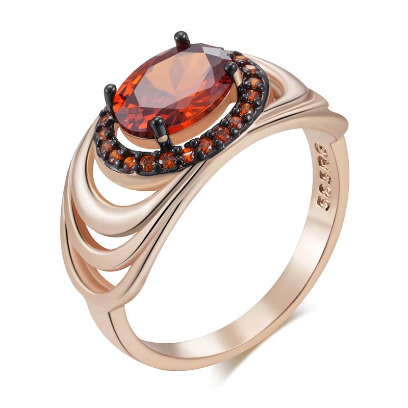 

Red Natural Zircon Geometry Bride Wedding Ring For Women Rose Gold And Black Plating Vintage Daily Fine Jewelry 10