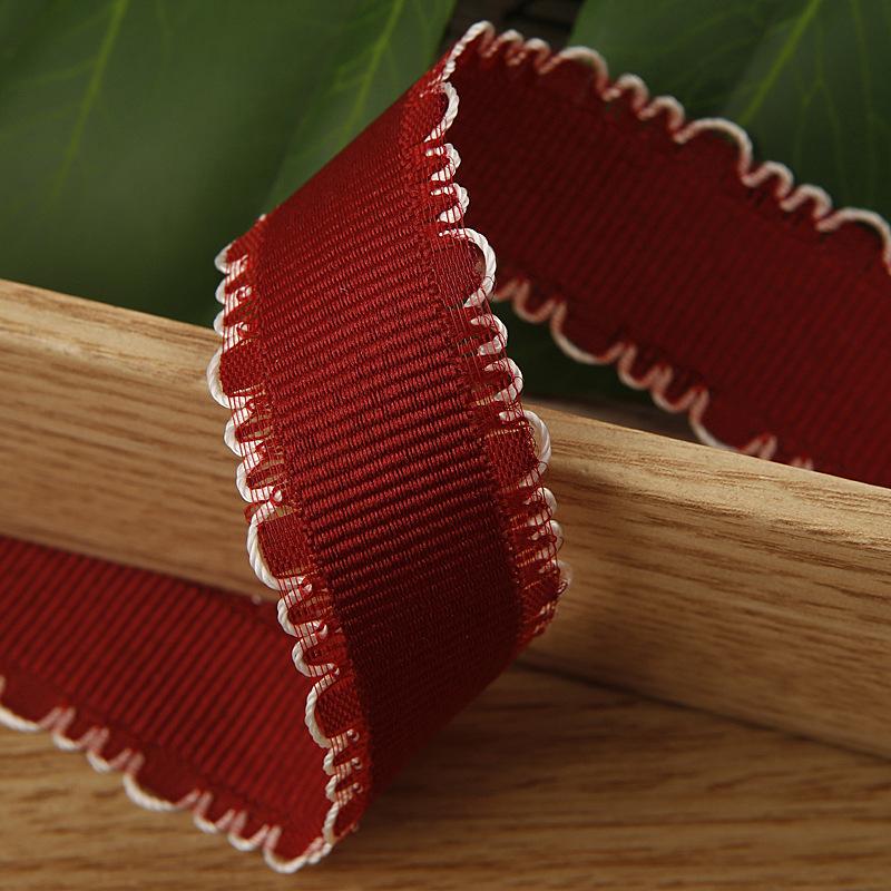 5Yards Picot Edge Ribbon Grosgrain Ribbon with Fine Loops for Clothing Sewing Gift Wrapping DIY Hair Bows Hat Decor Craft Supply