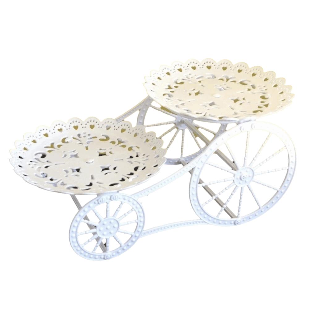 

Bicycle Model Cake Stand White Plastic Display Rack Exquisite Dessert Stand Birthday Party Style C