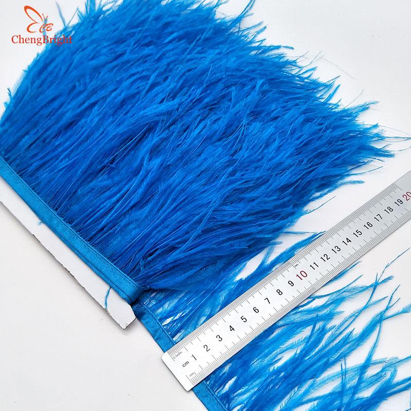 FeatherChengBright High Quality 10Yards Mint Green Ostrich Feather Ribbon Ostrich Feathers Trim Fringe Clothing Decoration