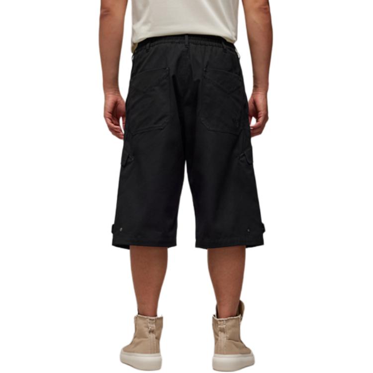 Y-3 Solid Color Elastic Waist Straight Leg Pocket Casual Shorts Men shorts Black IN4347