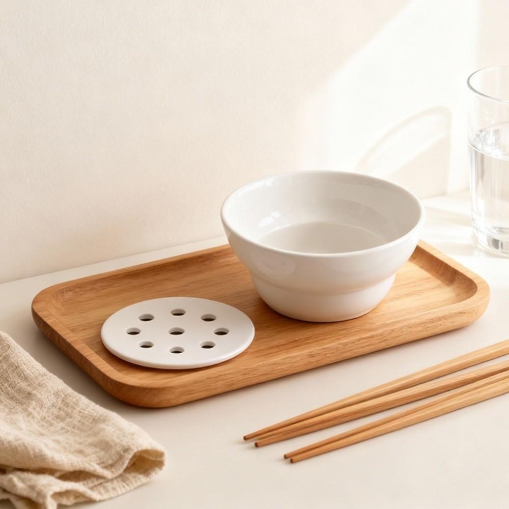 Ceramic Dipping Sauce Bowl Creative Double-layer Filter Soup Bowl Hot Pot Drip Oil Bowl  Home